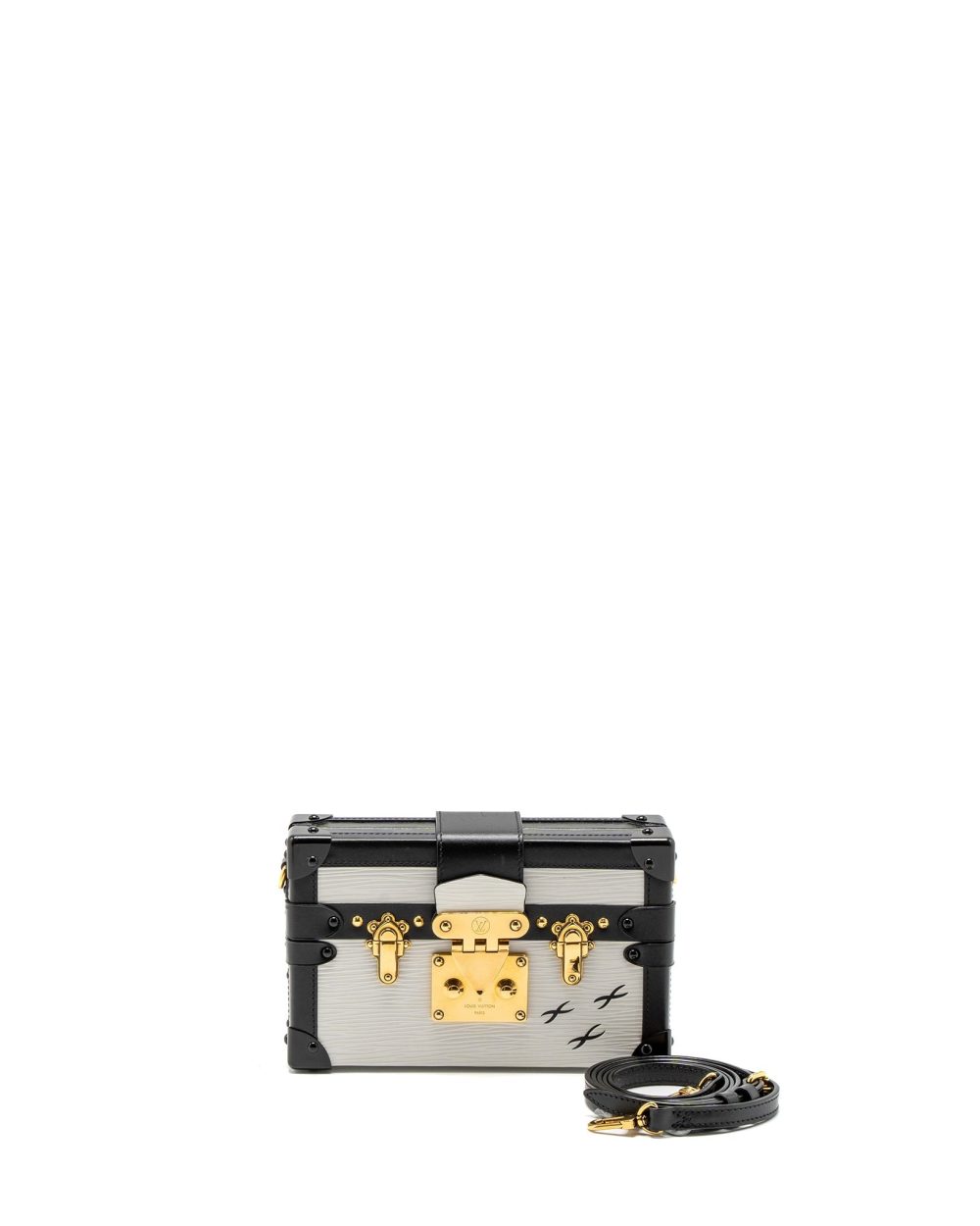 AAA Replica Louis Vuitton LV PETIT MALLE EPI WHITE/BLACK GHW