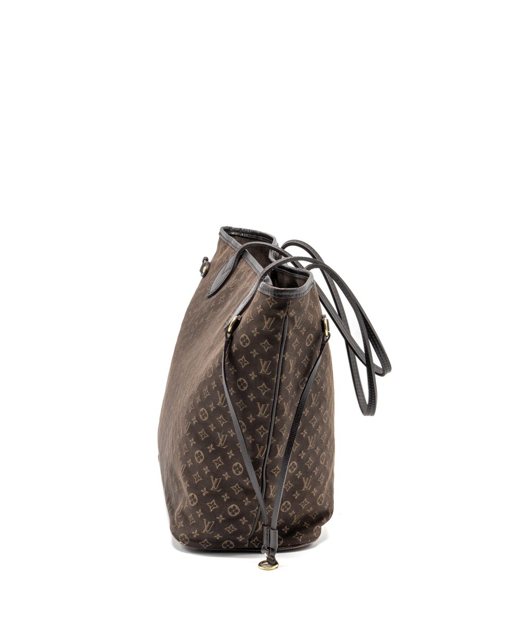 AAA Replica Louis Vuitton LV VINTAGE NEVERFULL MM FABRIC DARK BROWN GHW