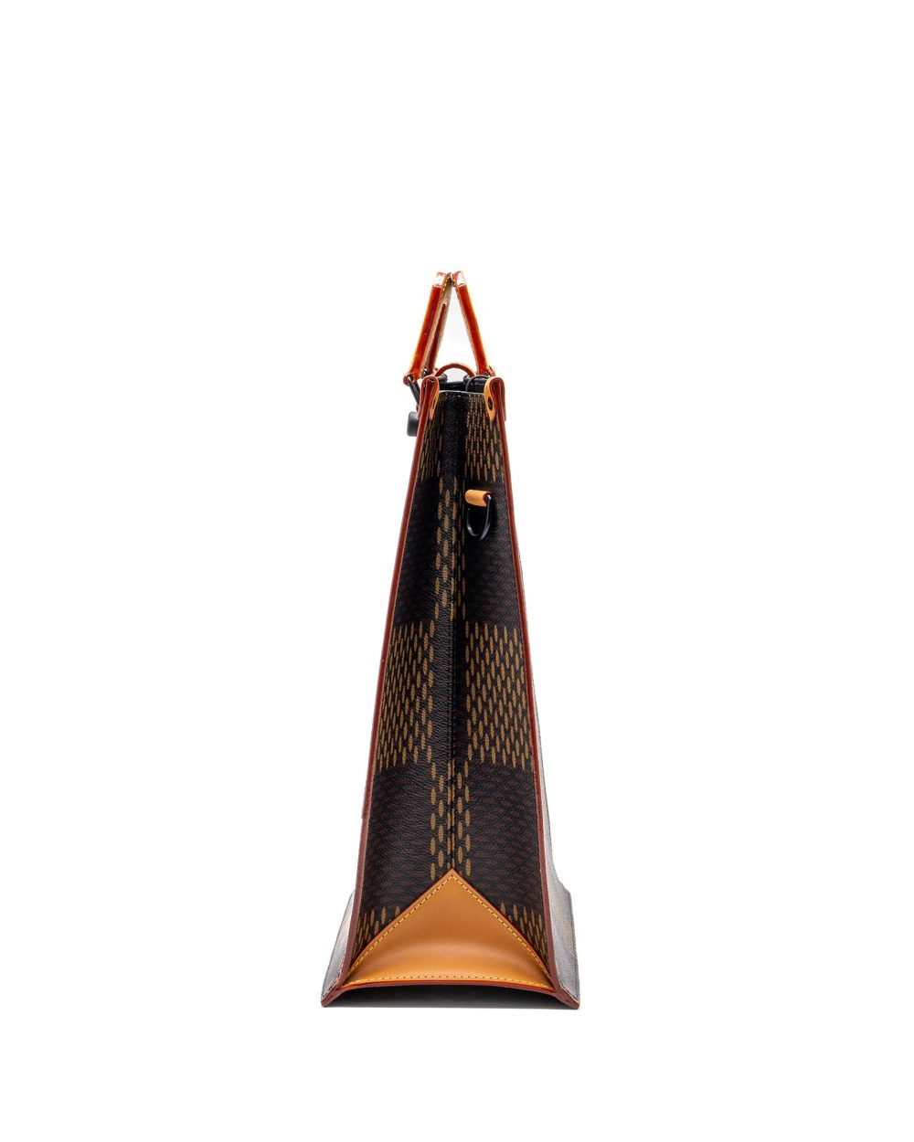 AAA Replica Louis Vuitton LV X NIGO GIANT TOTE DAMIER EBENE MONOGRAM CANVAS BROWN BLACK HARDWARE