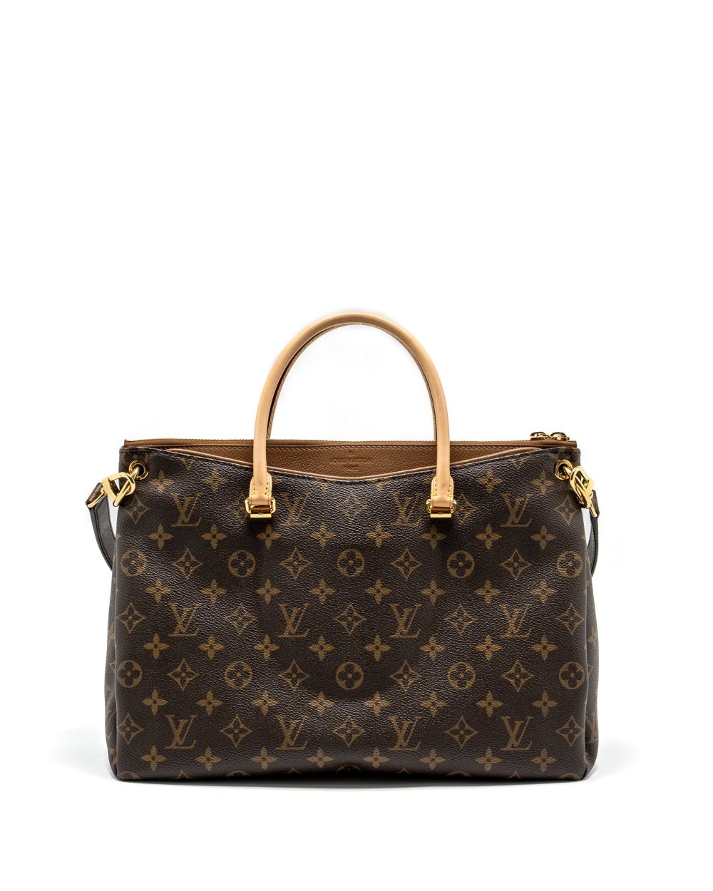 AAA Replica Louis Vuitton LV PALLAS TOTE BAG MONOGRAM CANVAS BROWN GHW
