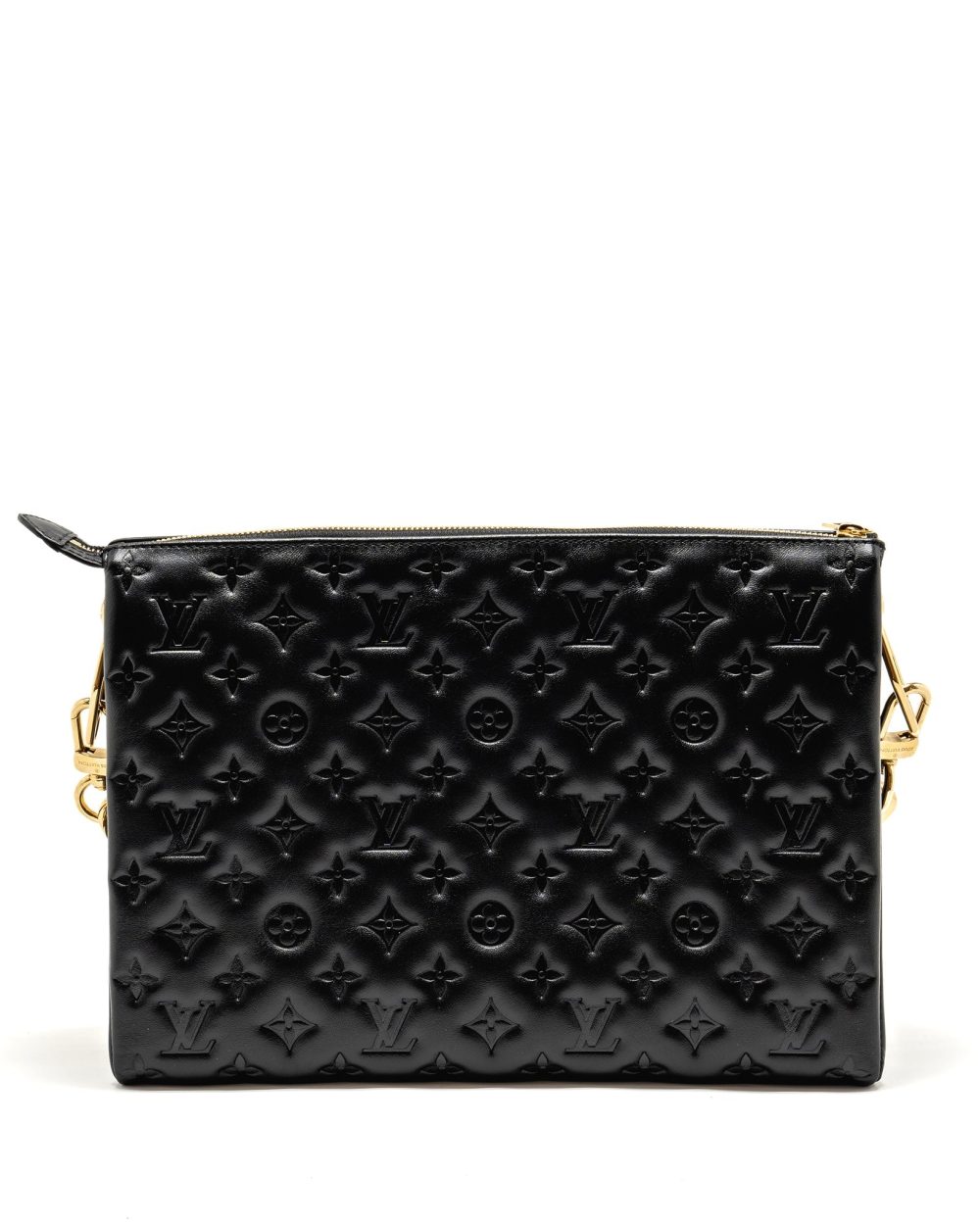 AAA Replica Louis Vuitton LV COUSSIN MM MONOGRAM-EMBOSSED PUFFY LAMBSKIN BLACK GHW