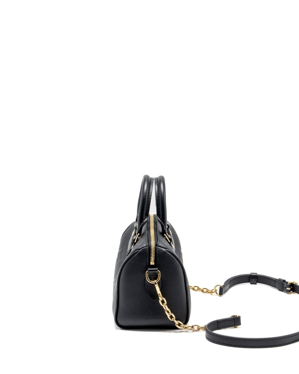 AAA Replica Louis Vuitton LV SPEEDY 20 BANDOULIERE MONOGRAM EMPREINTE BLACK GHW