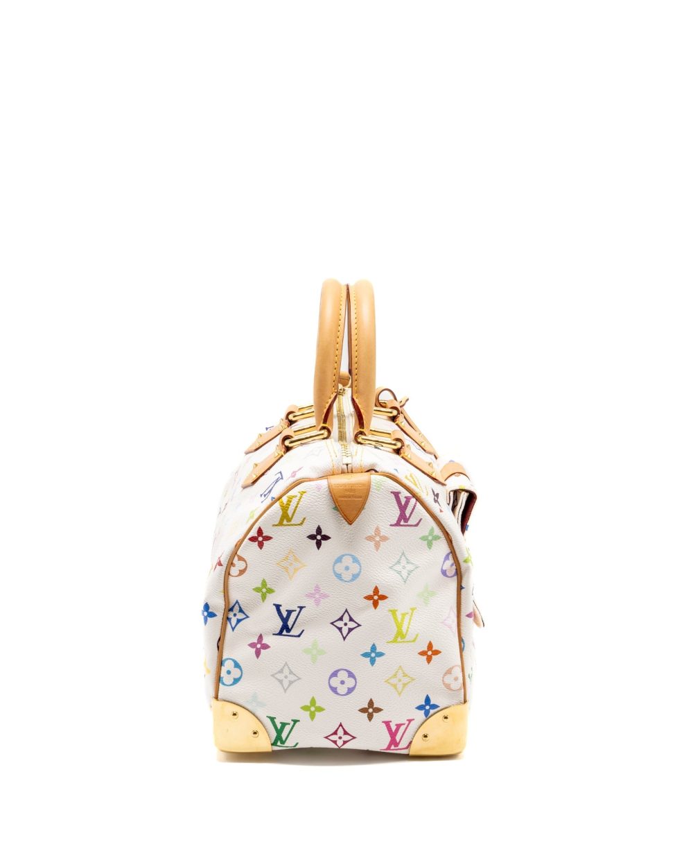 AAA Replica Louis Vuitton LV SPEEDY 30 MONOGRAM CANVAS WHITE MULTICOLOUR GHW
