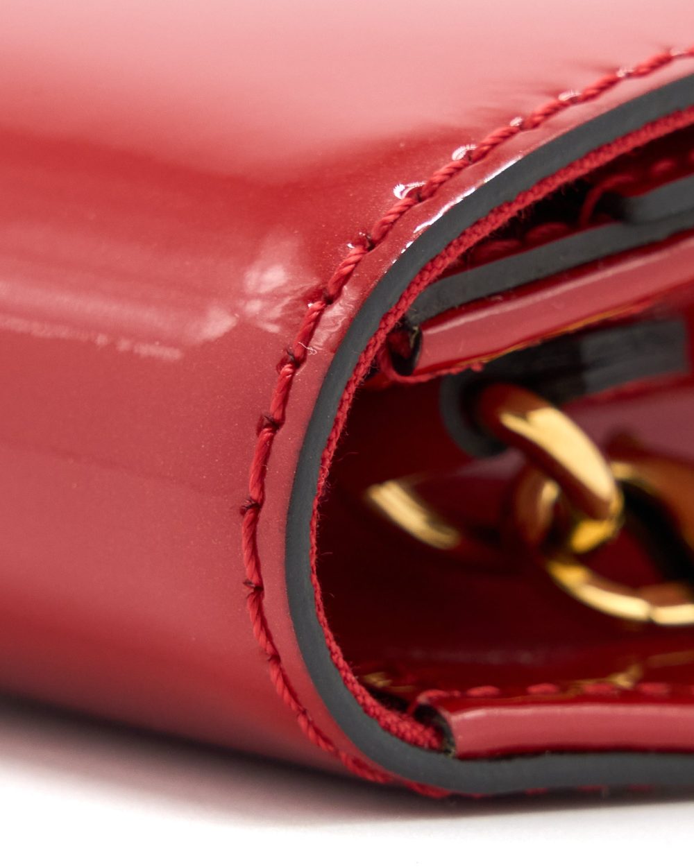 AAA Replica Louis Vuitton LV LOUIS CHAIN BAG PATENT RED GHW