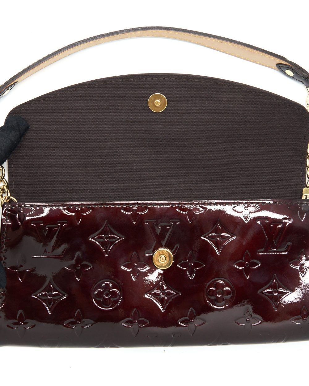 AAA Replica Louis Vuitton LV SUNSET BOULEVARDE PATENT DARK RED GHW