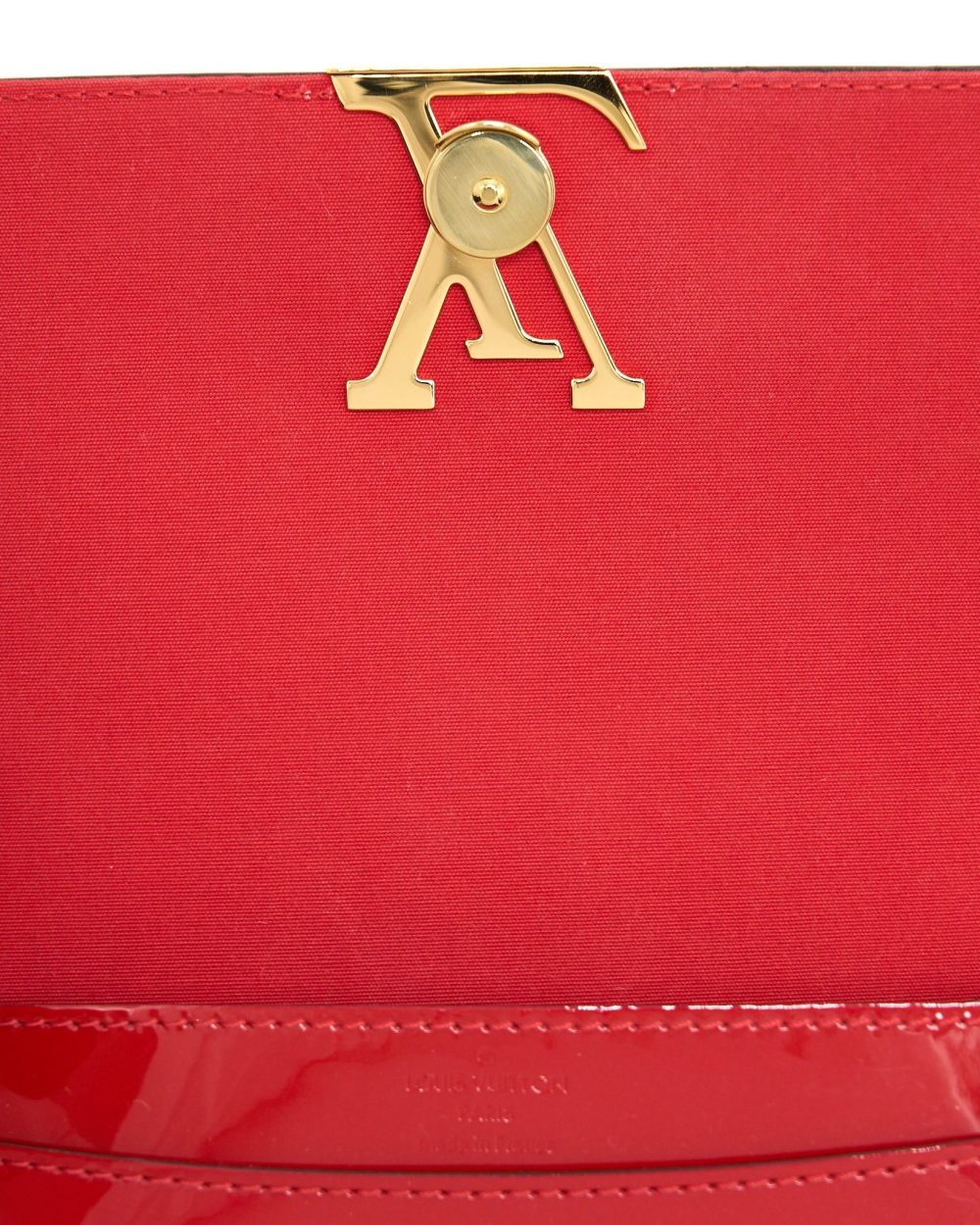 AAA Replica Louis Vuitton LV LOUIS CHAIN BAG PATENT RED GHW