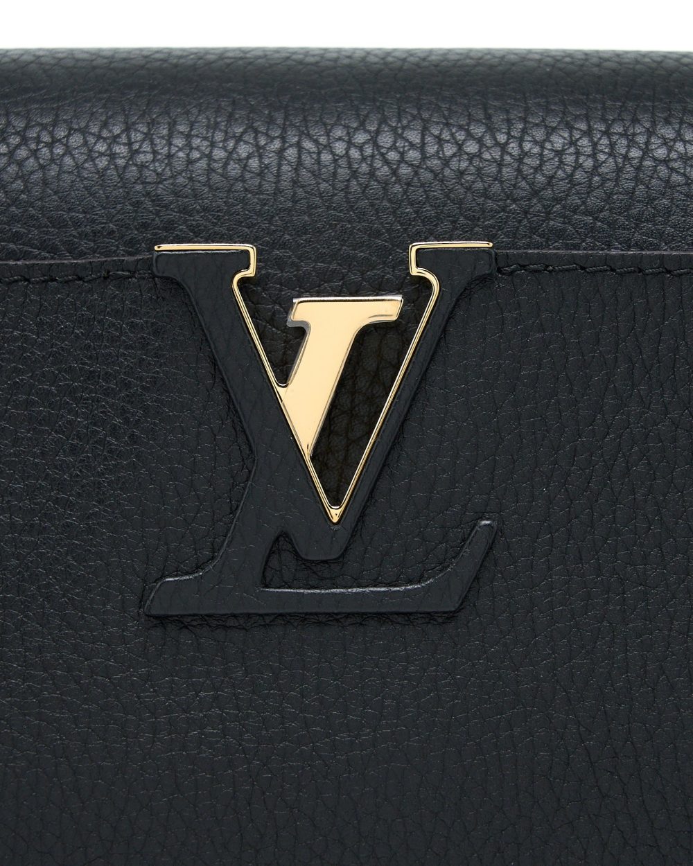 AAA Replica Louis Vuitton LV CAPUCINES MM TAURILLON BLACK GHW