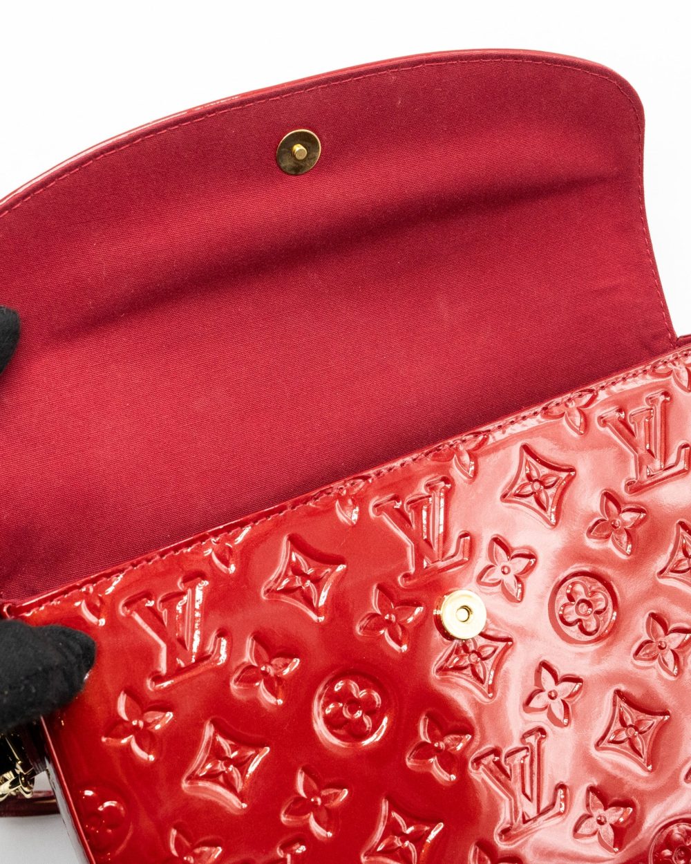 AAA Replica Louis Vuitton LV FLAP SHOULDER EVENING BAG PATENT LEATHER RED GHW