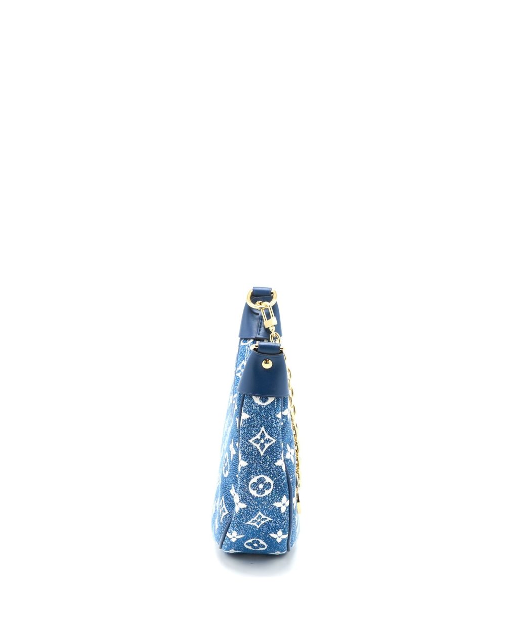 AAA Replica Louis Vuitton LV HALF-MOON LOOP BAGUETTE HANDBAG DENIM BLUE GHW (NEW VERSION)