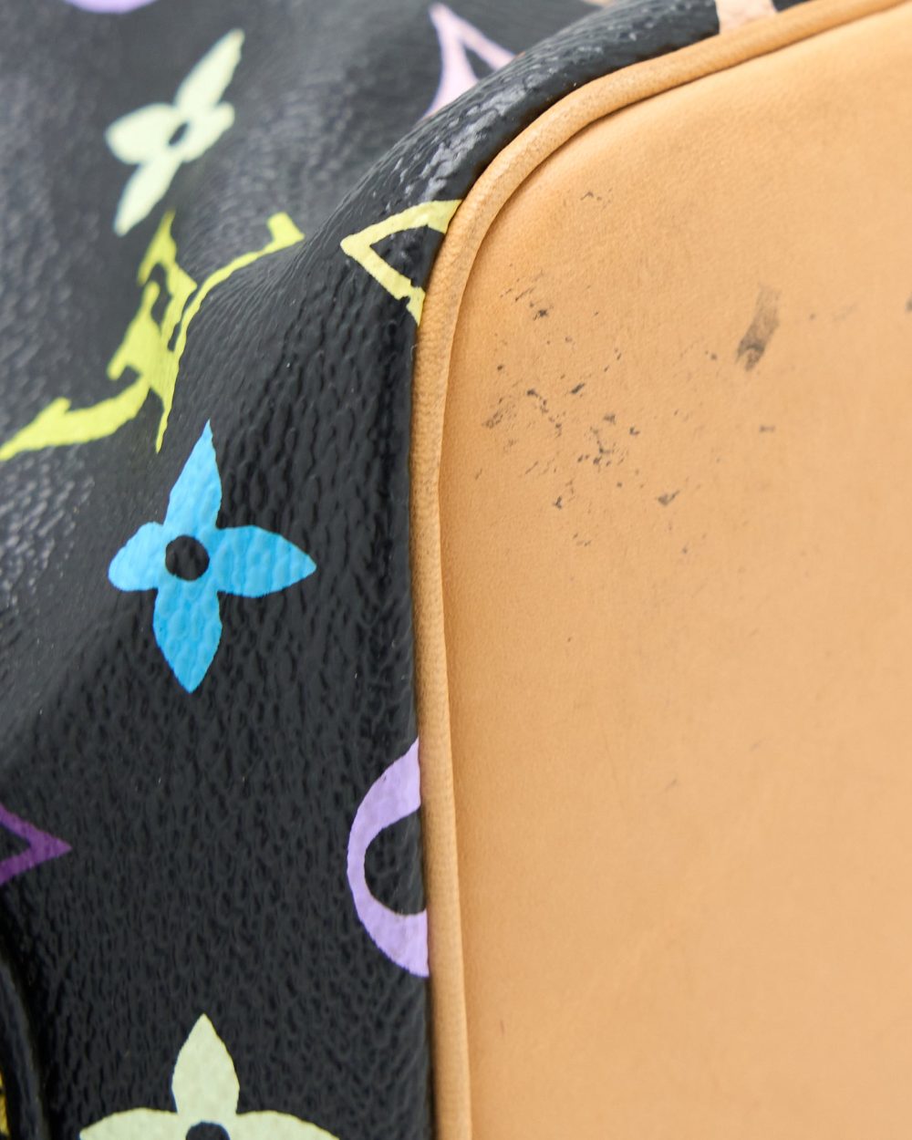 AAA Replica Louis Vuitton LV PETIT NOE BLACK MONOGRAM MULTICOLOUR GHW