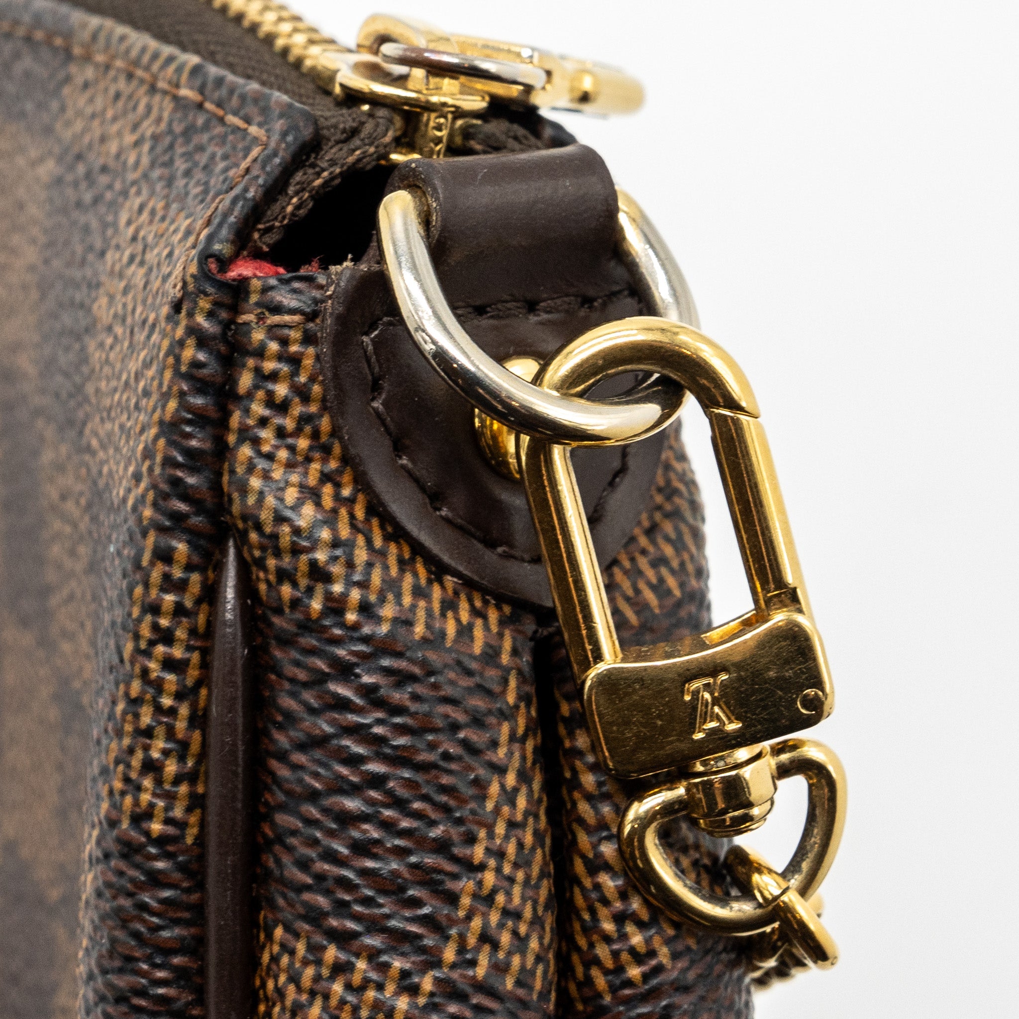 AAA Replica Louis Vuitton LV EVA POCHETTE DAMIER EBENE GHW