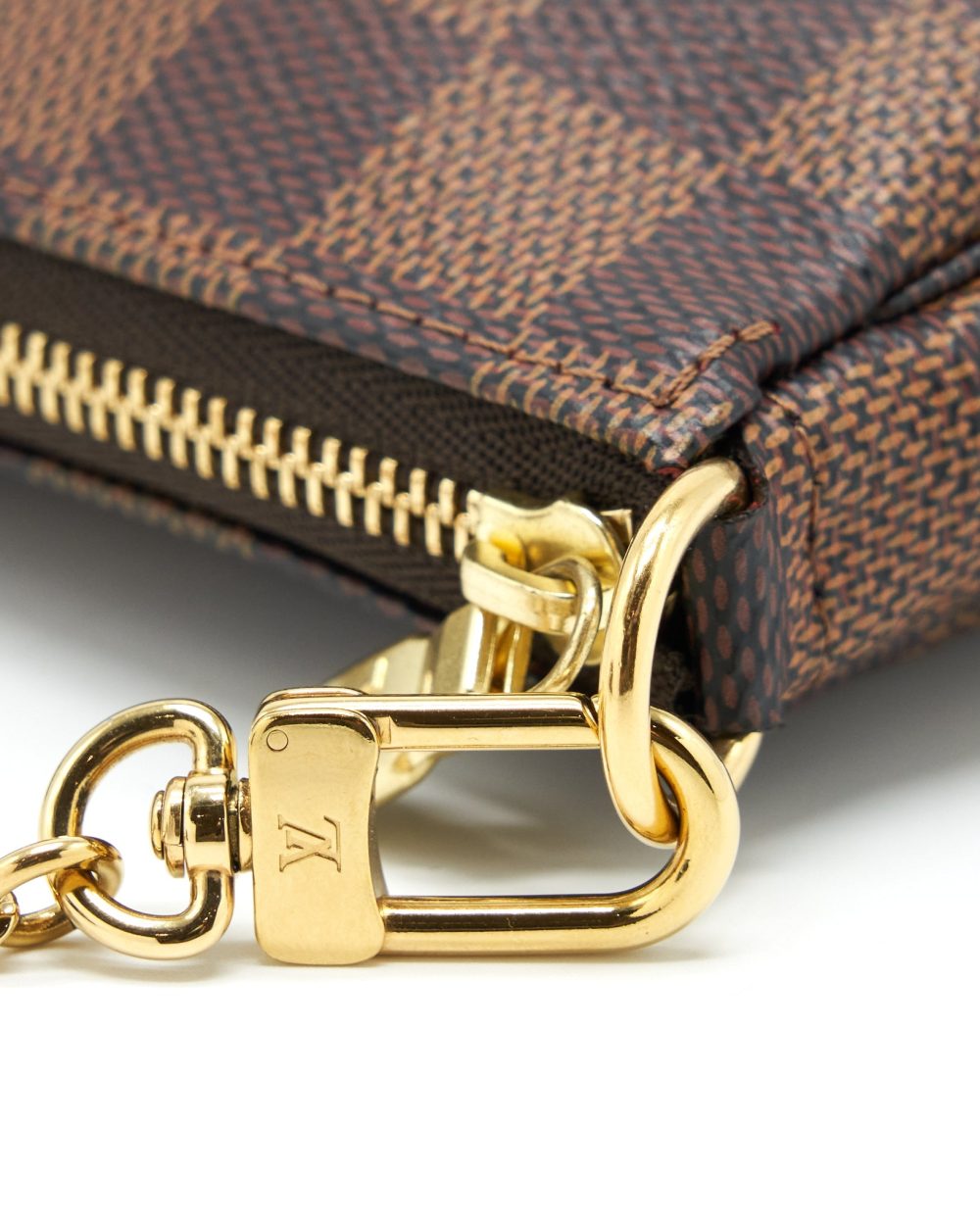 AAA Replica Louis Vuitton LV MINI POCHETTE ACCESSORIES DAMIER EBENE CANVAS GHW