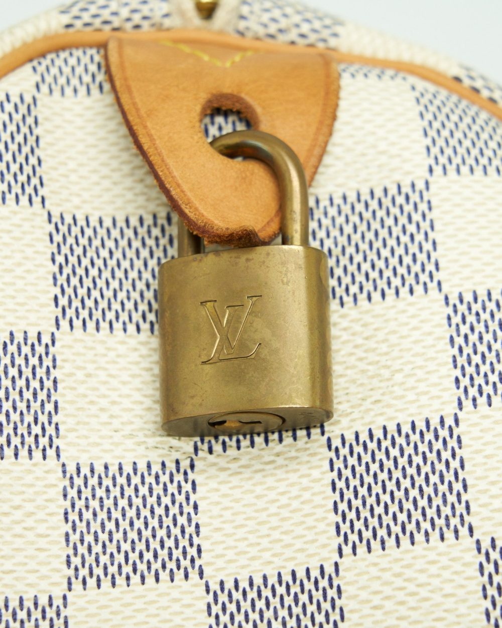 AAA Replica Louis Vuitton LV SPEEDY 30 DAMIER AZUR CANVAS GHW