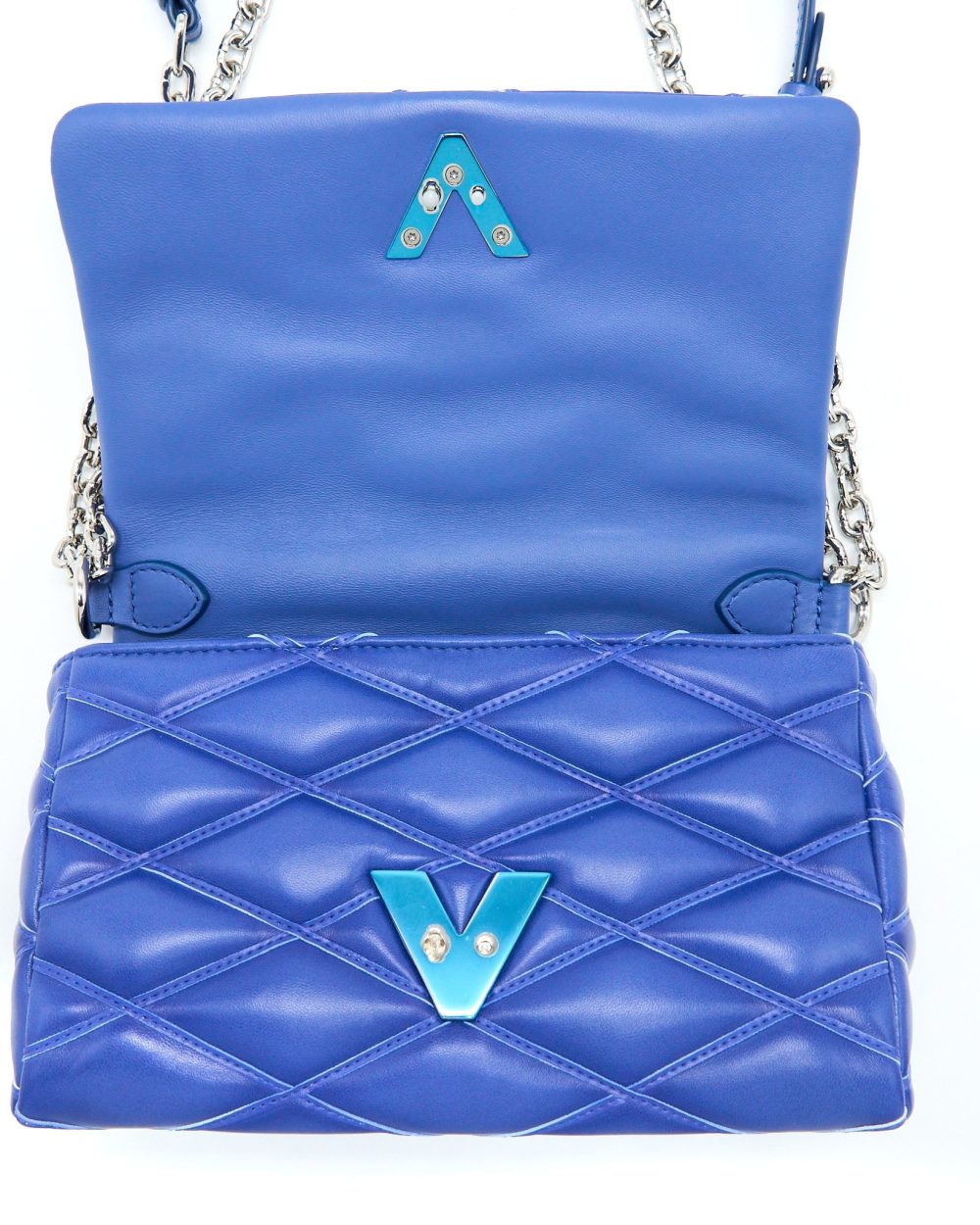 AAA Replica Louis Vuitton LV GO-14 MALLETAGE PM LAMBSKIN BLUE SHW