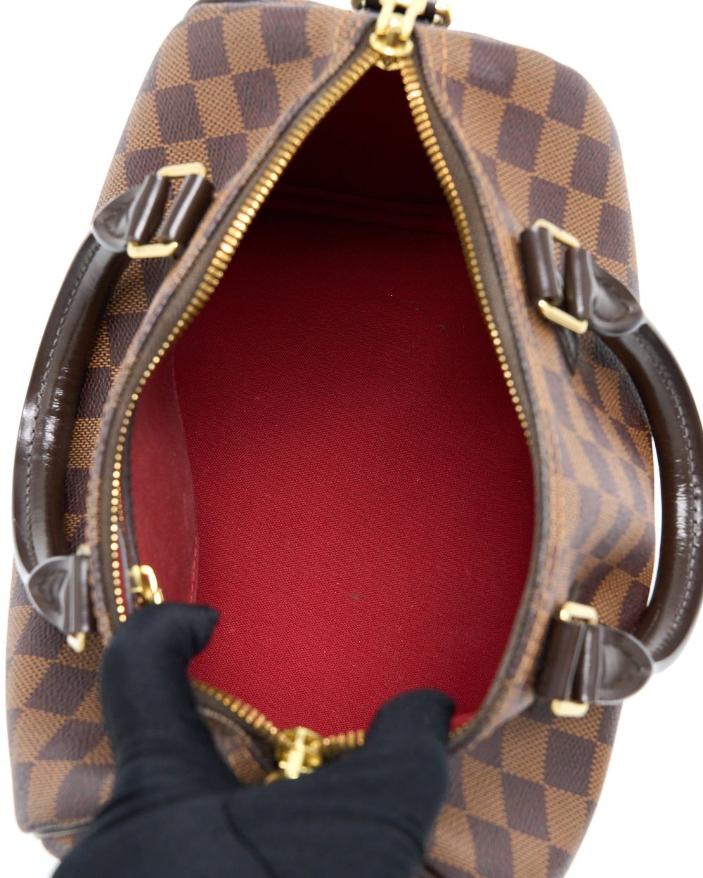 AAA Replica Louis Vuitton LV SPEEDY 25 DAMIER EBENE GHW