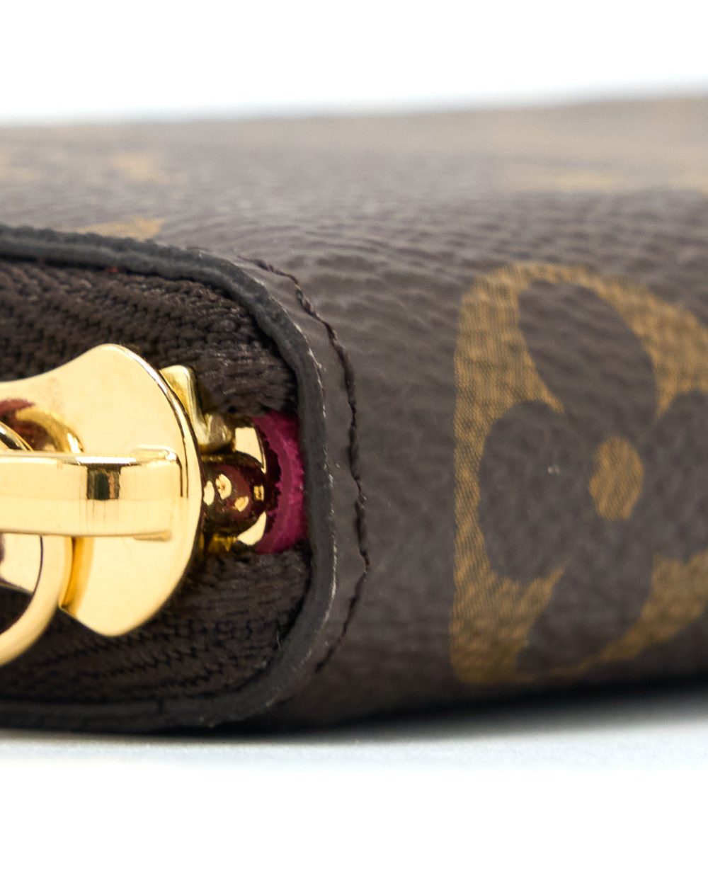 AAA Replica Louis Vuitton LV CLEMENCE LONG WALLET MONOGRAM CANVAS FUCHSIA GHW