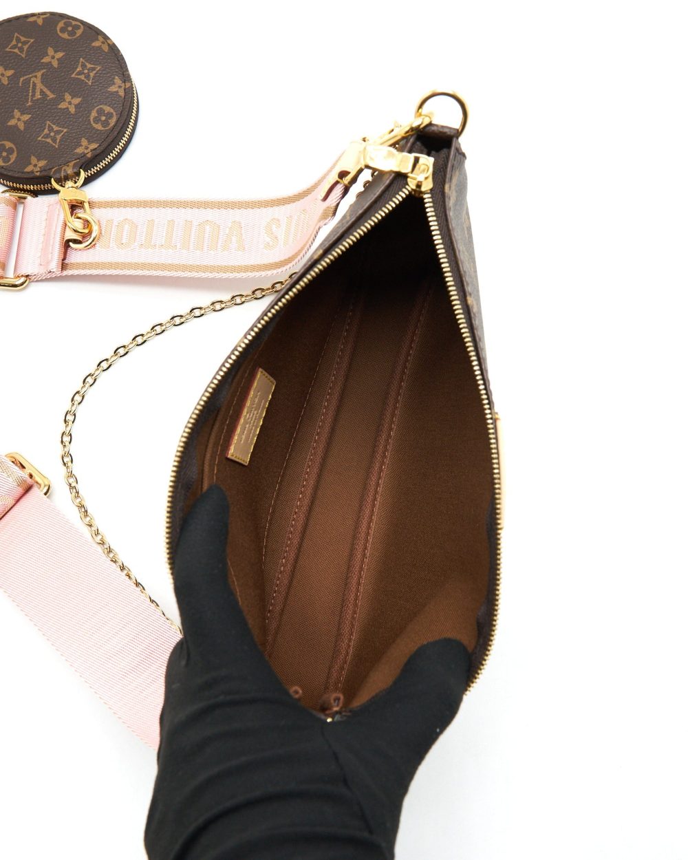 AAA Replica Louis Vuitton LV MULTI POCHETTE ACCESSORIES PINK STRAP