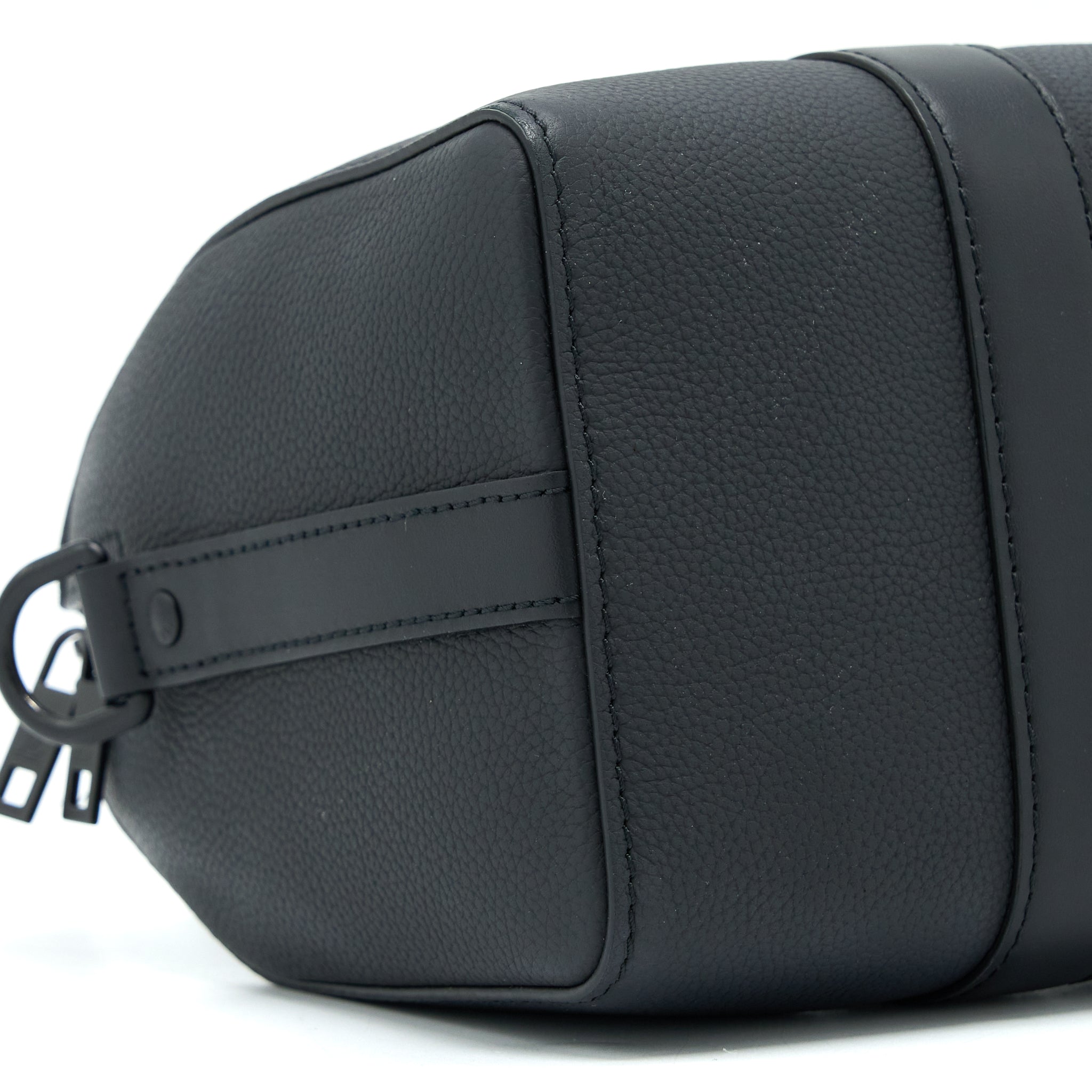 AAA Replica Louis Vuitton LV CITY KEEPALL GRAINED CALFSKIN BLACK WITH BLACK HARDWARE (NEW VERSION)