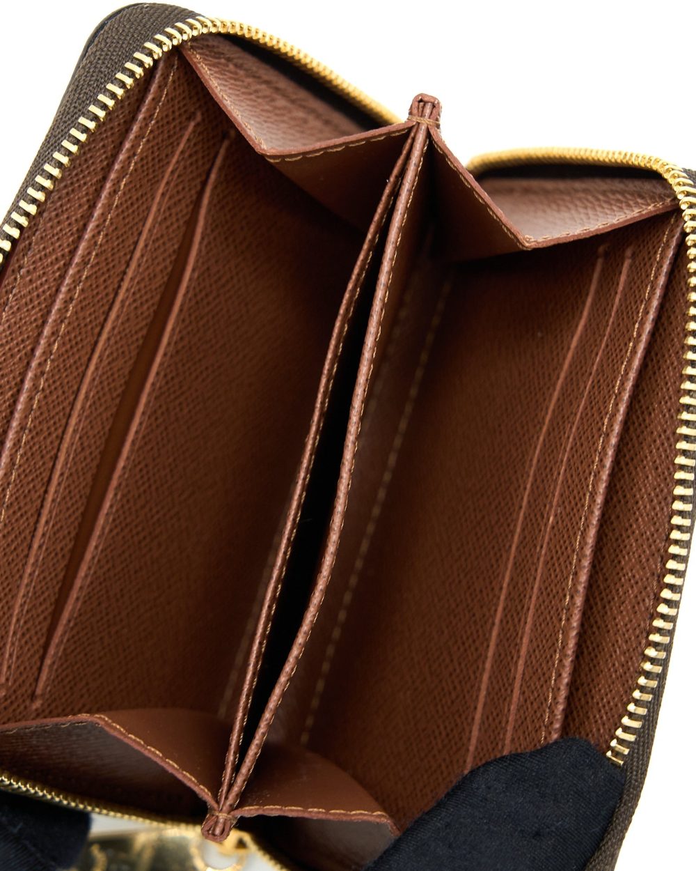 AAA Replica Louis Vuitton LV SMALL ZIP CARDHOLDER MONOGRAM CANVAS GHW
