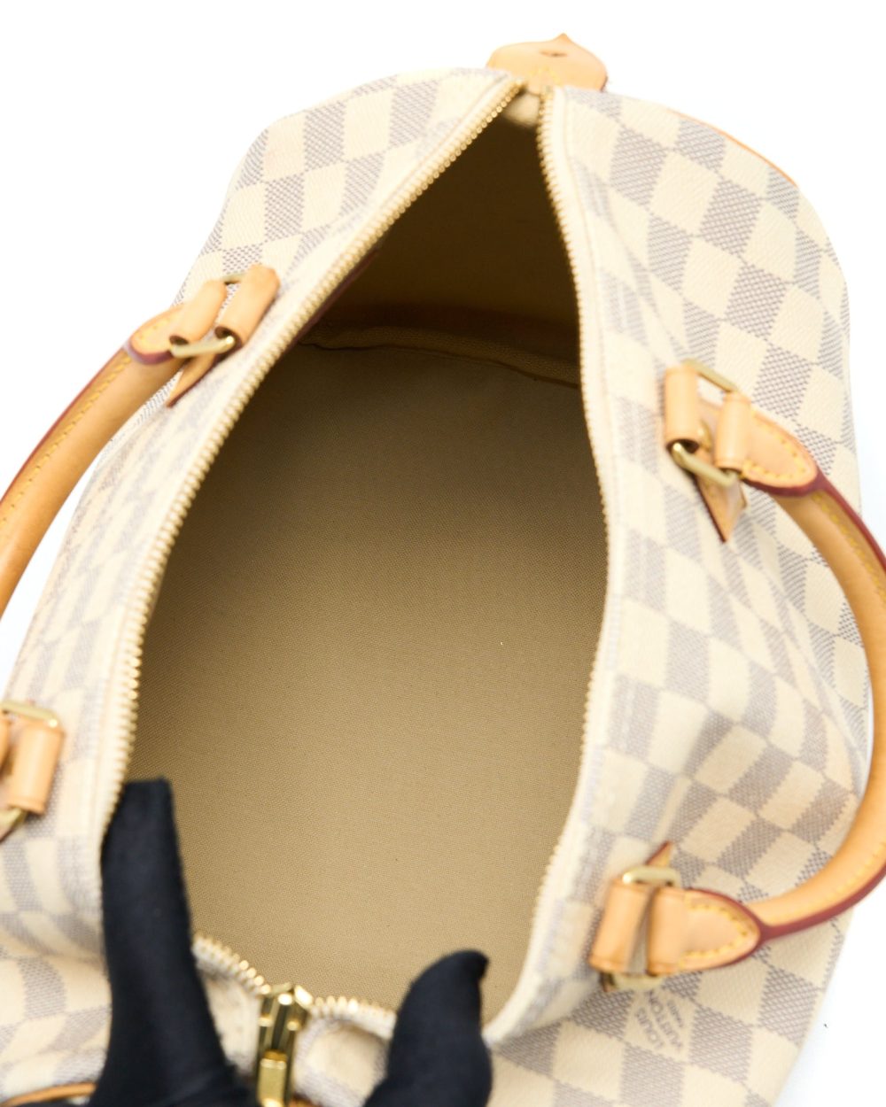 AAA Replica Louis Vuitton LV SPEEDY 30 DAMIER AZUR CANVAS GHW