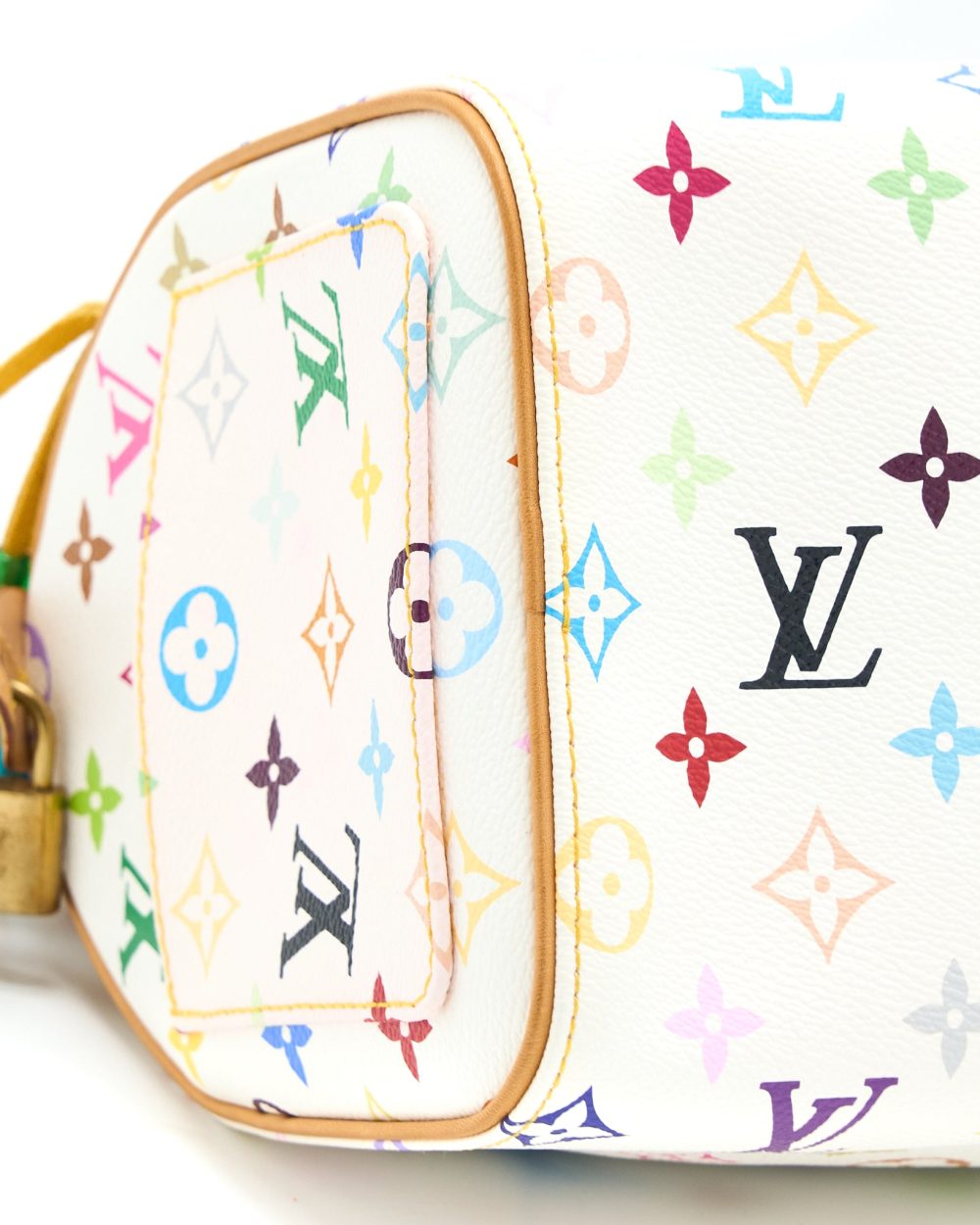 AAA Replica Louis Vuitton LV VINTAGE SPEEDY 25 LIMITED EDITION WHITE/MULTICOLOUR GHW