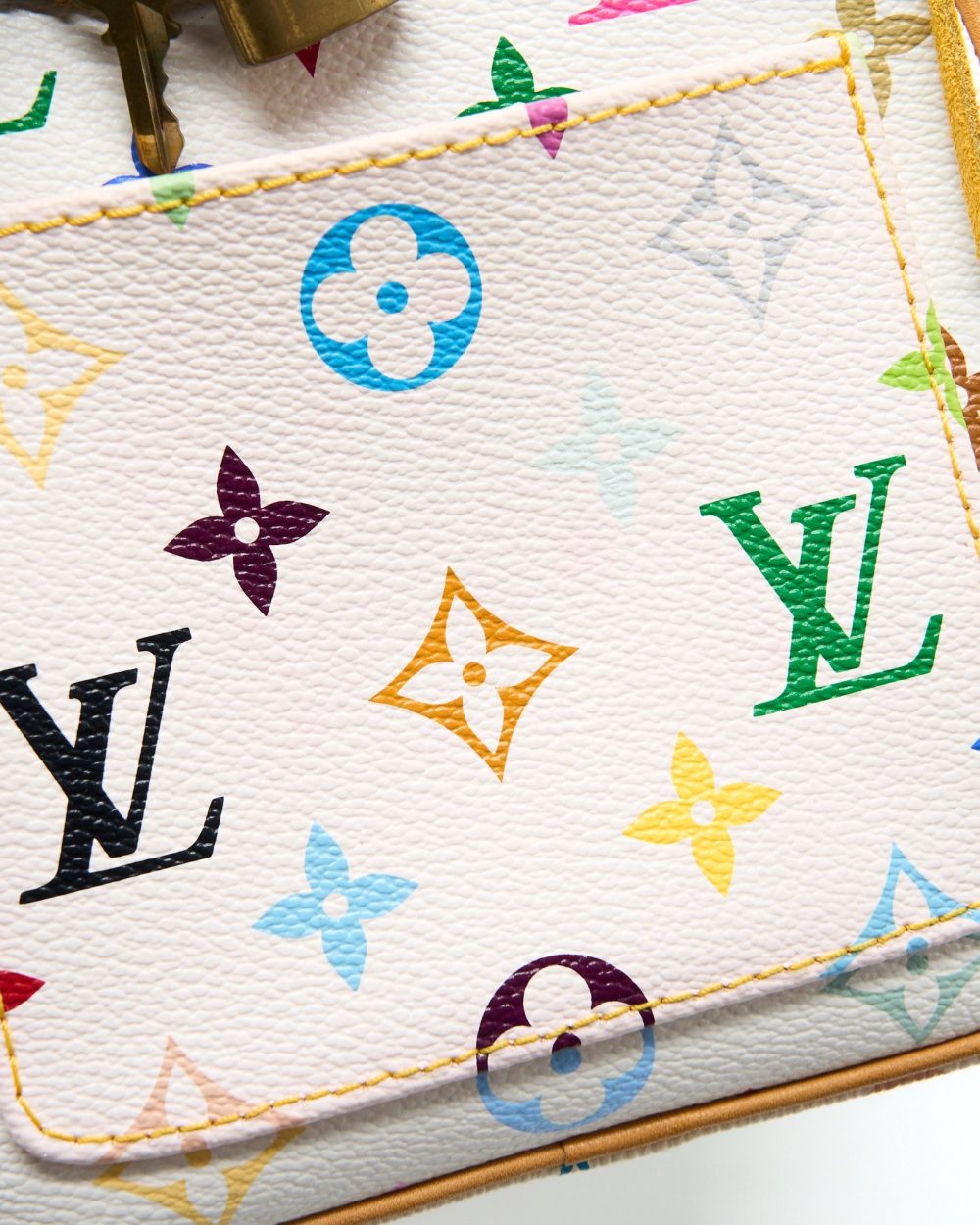 AAA Replica Louis Vuitton LV VINTAGE SPEEDY 25 LIMITED EDITION WHITE/MULTICOLOUR GHW