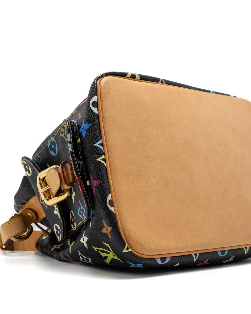 AAA Replica Louis Vuitton LV PETIT NOE MONOGRAM CANVAS BLACK/MULTICOLOUR GHW