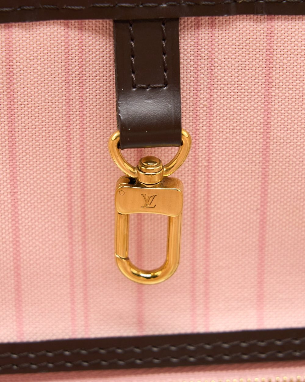 AAA Replica Louis Vuitton LV NEVERFULL MM DAMIER EBENE/PINK GHW