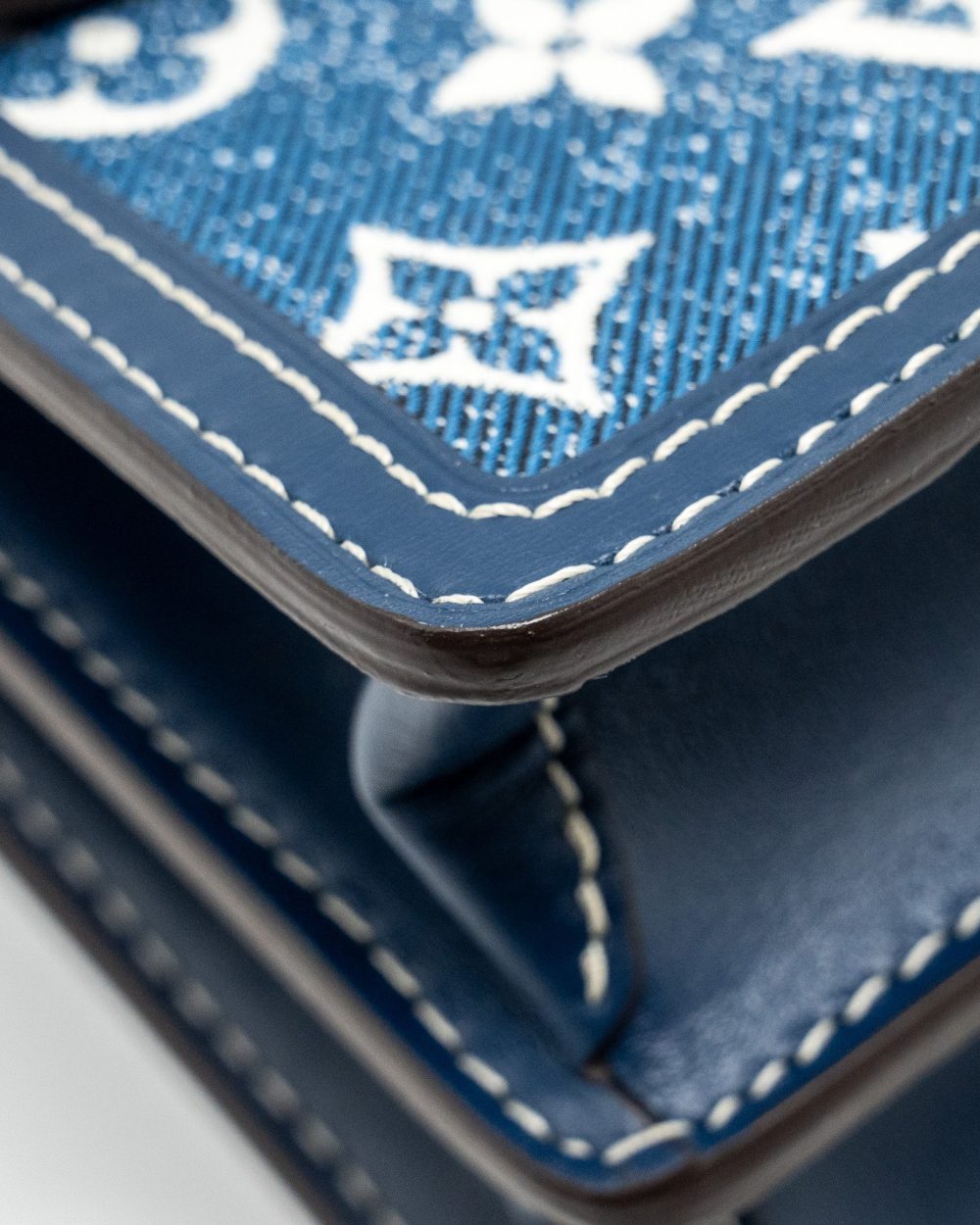 AAA Replica Louis Vuitton LV MINI DAUPHINE DENIM BLUE GHW