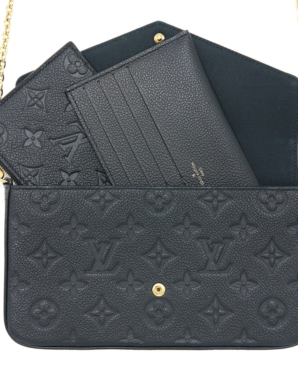 AAA Replica Louis Vuitton LV FELICIE POCHETTE MONOGRAM EMPREINTE BLACK GHW