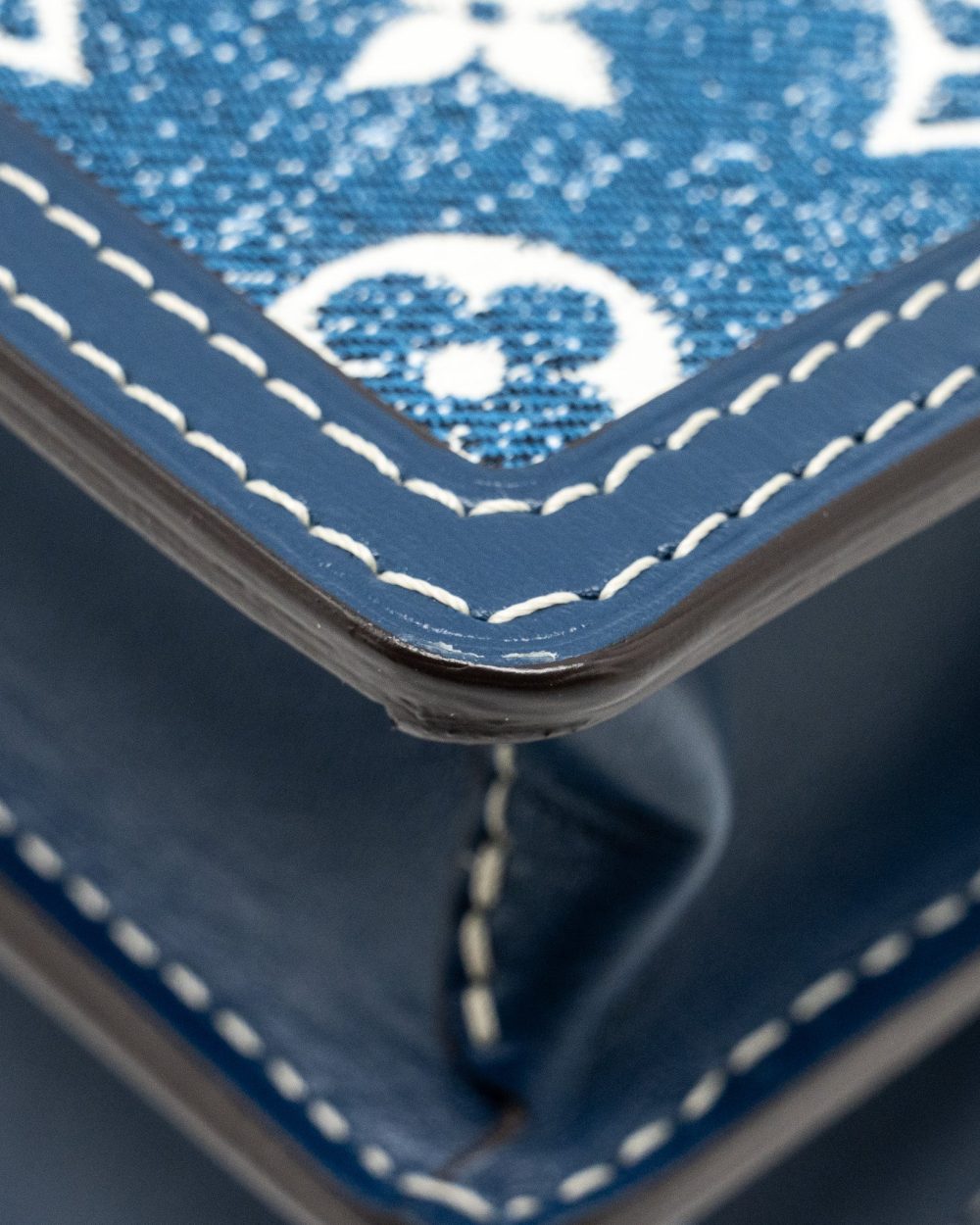 AAA Replica Louis Vuitton LV MINI DAUPHINE DENIM BLUE GHW