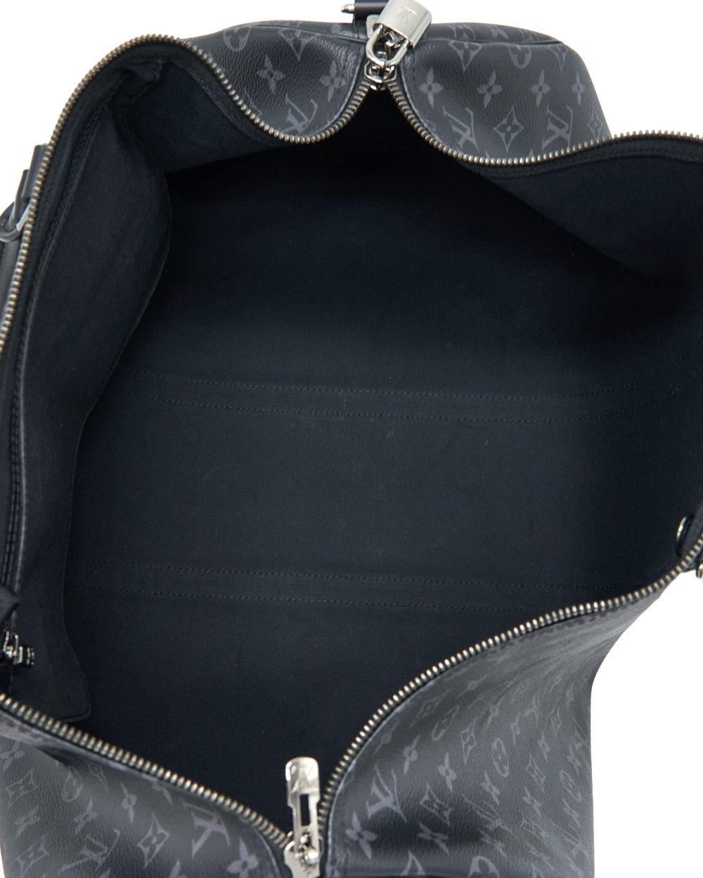 AAA Replica Louis Vuitton LV KEEPALL 55 WITH SHOULDER STRAP MONOGRAM ECLIPSE CANVAS SHW