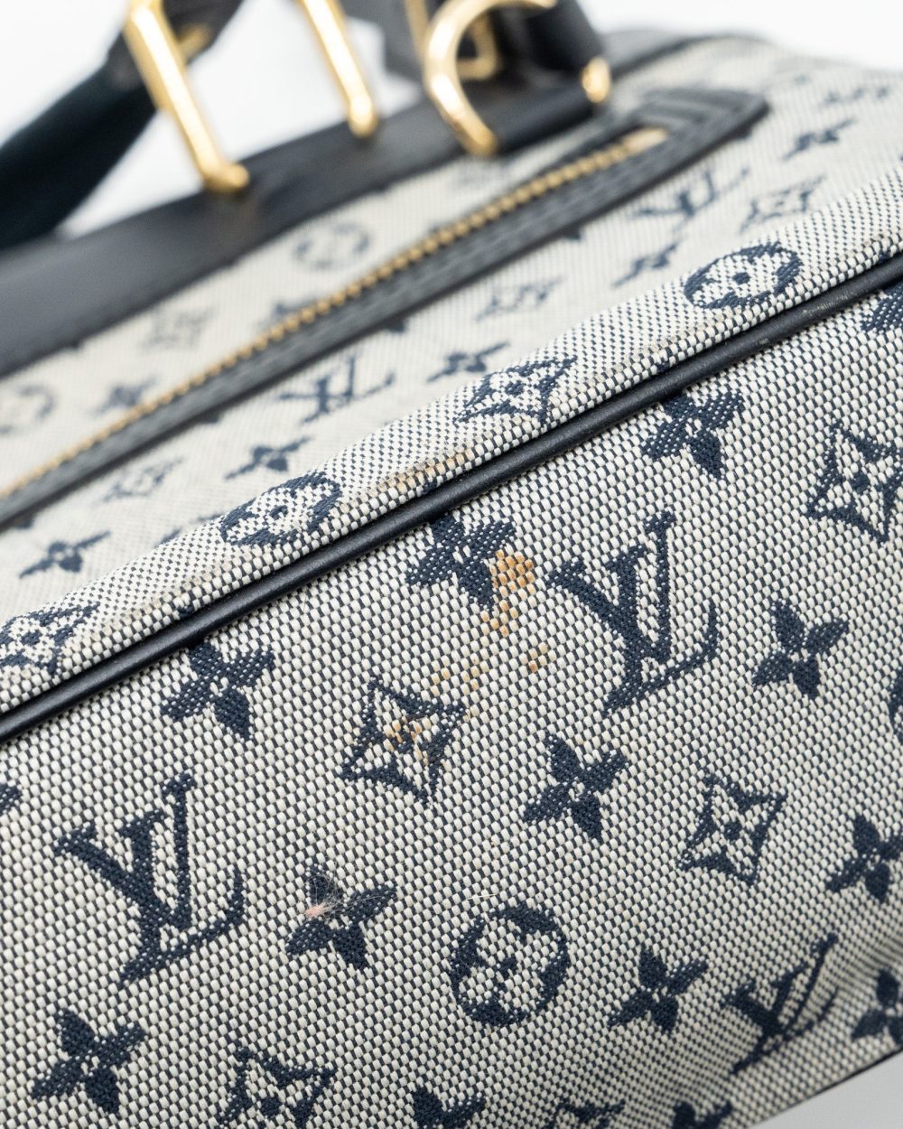 AAA Replica Louis Vuitton LV VINTAGE ZIP TOTE BAG FABRIC BLUE GHW