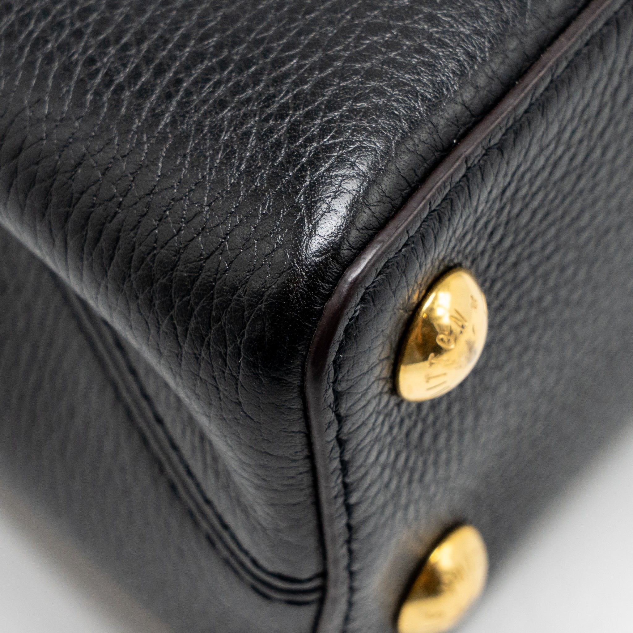 AAA Replica Louis Vuitton LV CAPUCINES BB CALFSKIN BLACK GHW