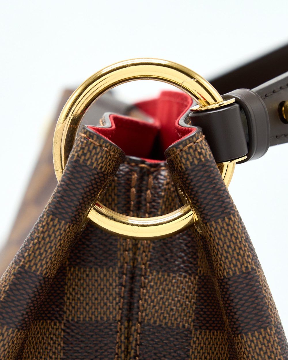 AAA Replica Louis Vuitton LV GRACEFUL MM DAMIER EBENE GHW