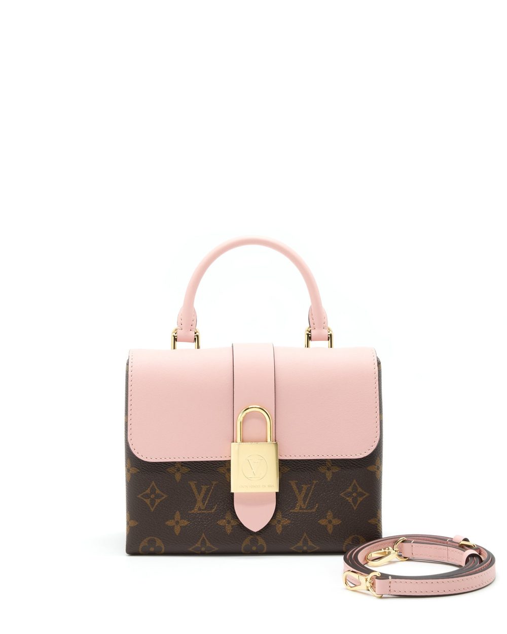 AAA Replica Louis Vuitton LV LOCKY BB MONOGRAM CANVAS / ROSE POUDRE