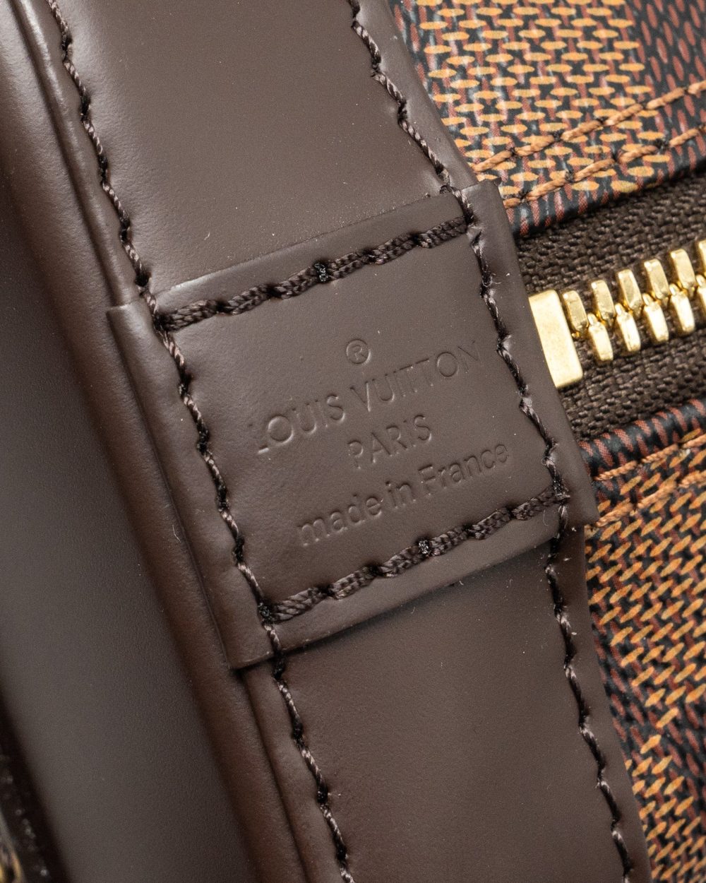 AAA Replica Louis Vuitton LV ALMA BB WITH BRAIDED HANDLES DAMIER EBENE CANVAS GHW