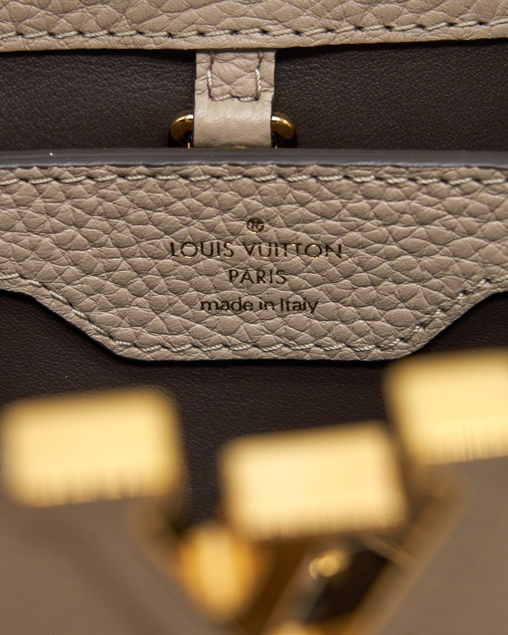 AAA Replica Louis Vuitton LV CAPUCINES BB TAURILLON GALET GHW