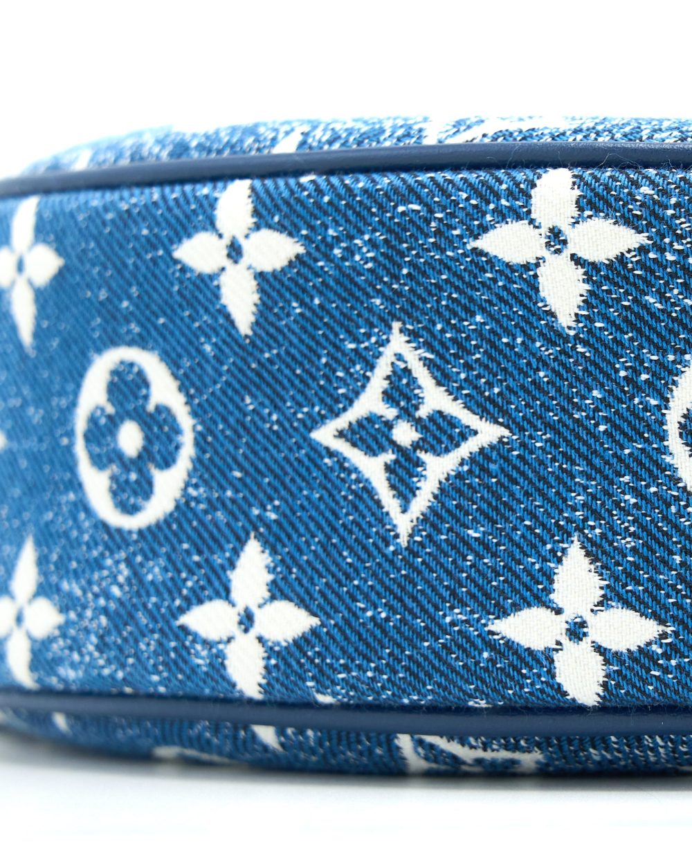 AAA Replica Louis Vuitton LV HALF-MOON LOOP BAGUETTE HANDBAG DENIM BLUE GHW (NEW VERSION)