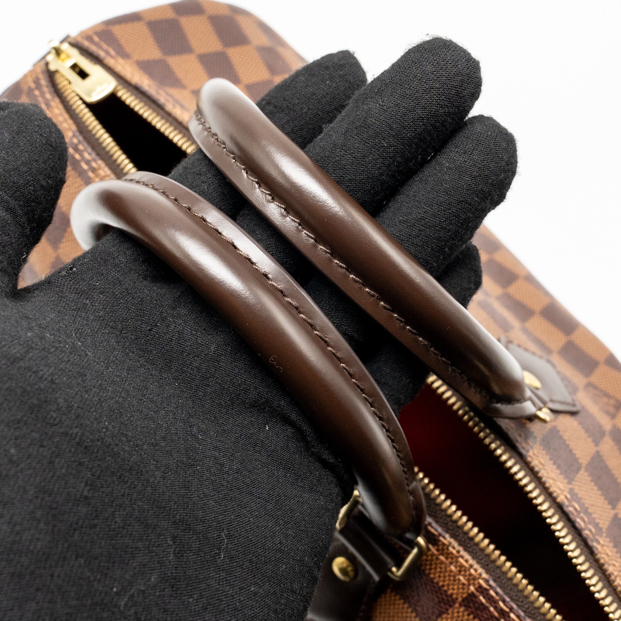 AAA Replica Louis Vuitton LV SPEEDY BANDOULIERE 30 DAMIER EBENE CANVAS GHW