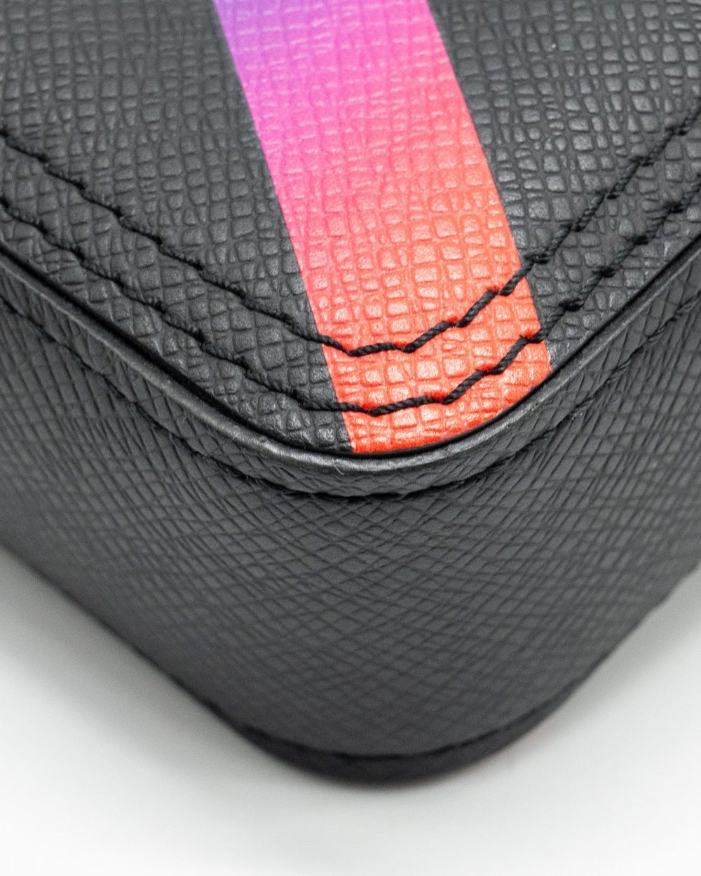 AAA Replica Louis Vuitton LV DANUBE MESSENGER BAG TAIGA BLACK/RAINBOW BLACK HARDWARE