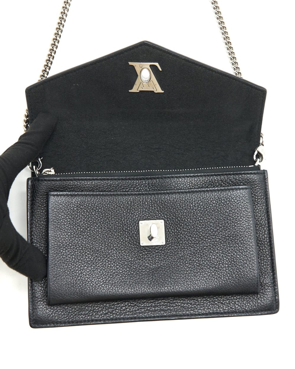 AAA Replica Louis Vuitton LV THE MY LOCKME CHAIN CROSSBODY BAG BLACK