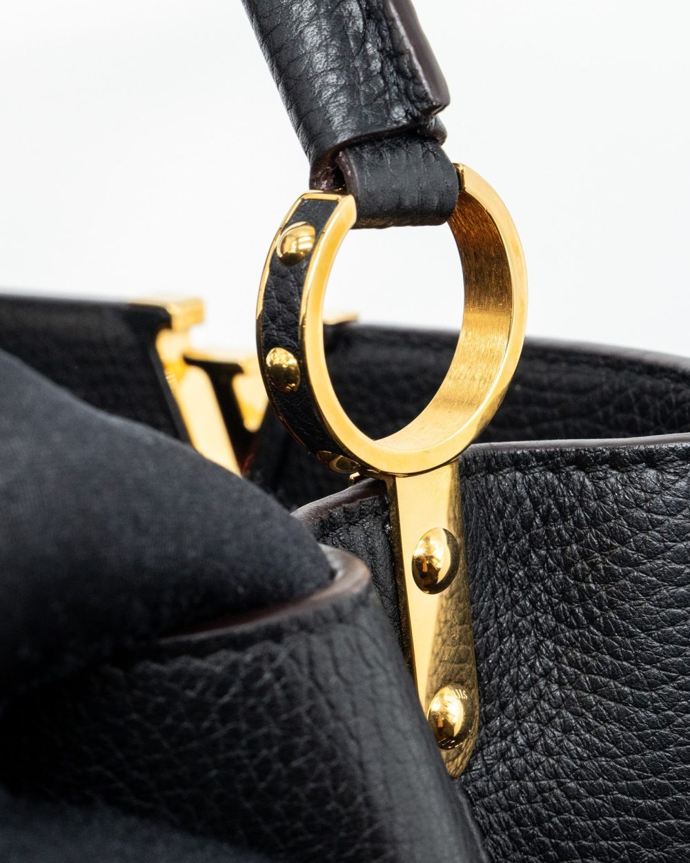 AAA Replica Louis Vuitton LV CAPUCINES BB TAURILLON BLACK / PINK GHW