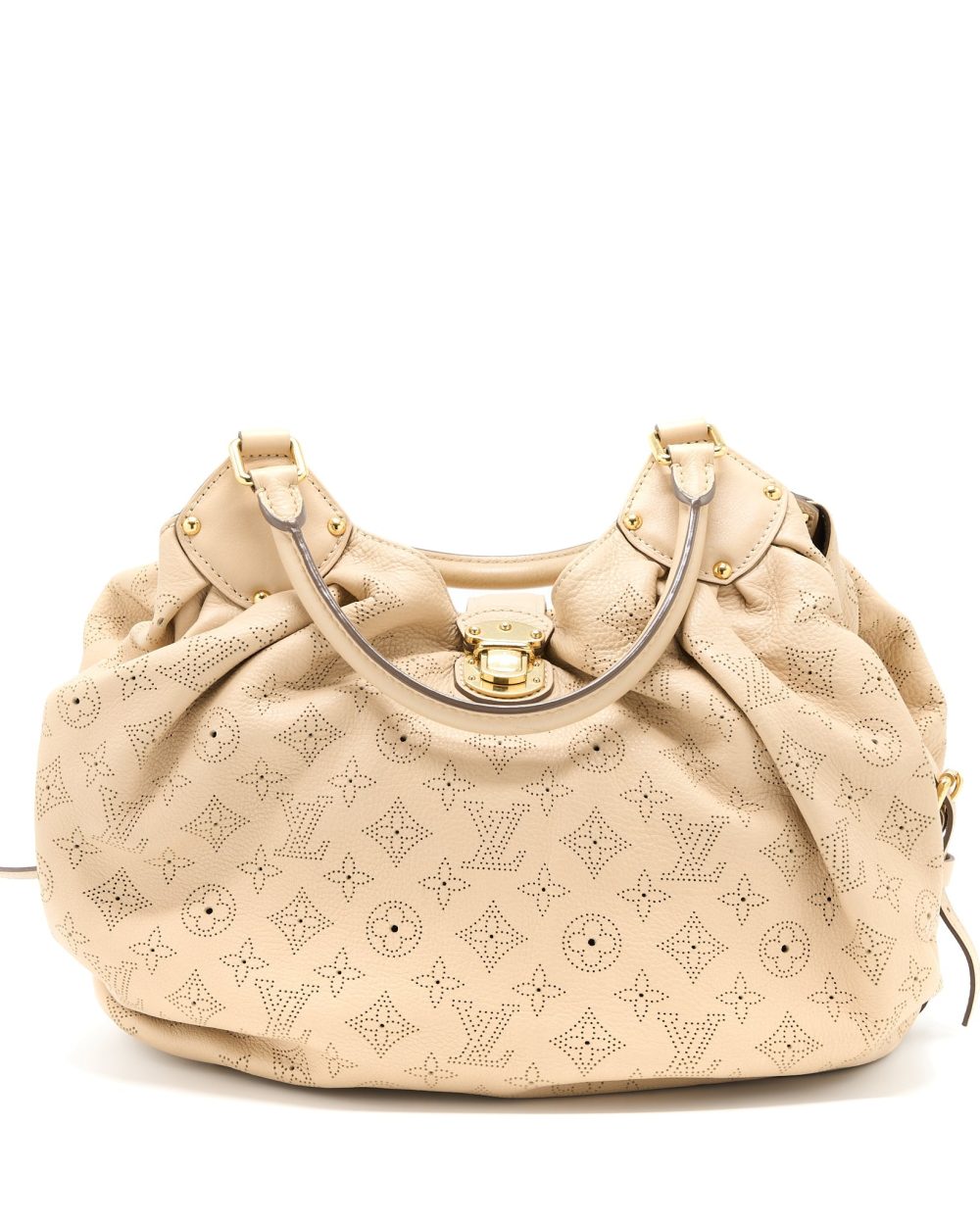 AAA Replica Louis Vuitton LV MAHINA HINA SHOULDER BAG BEIGE GHW