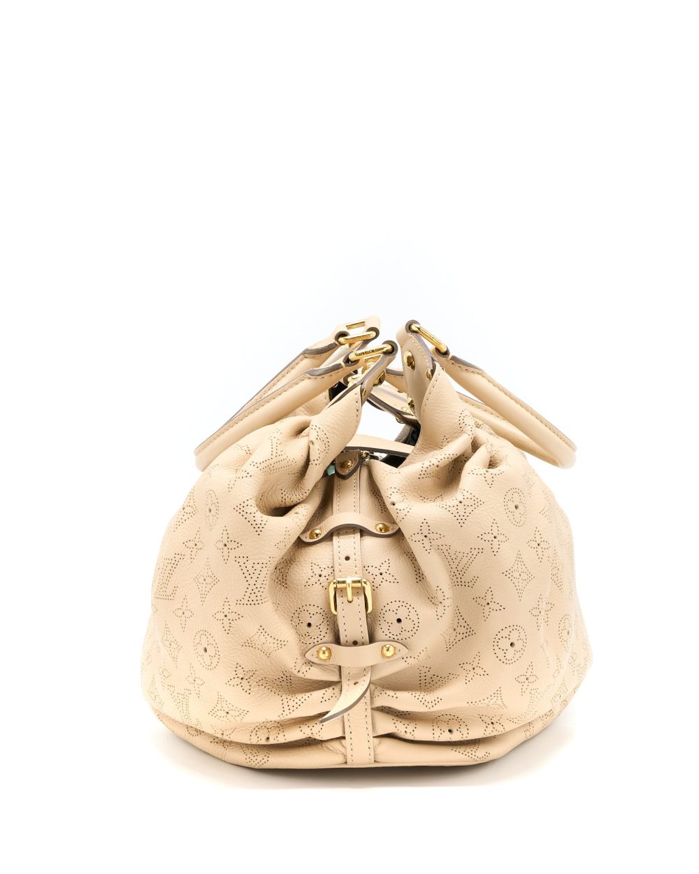 AAA Replica Louis Vuitton LV MAHINA HINA SHOULDER BAG BEIGE GHW