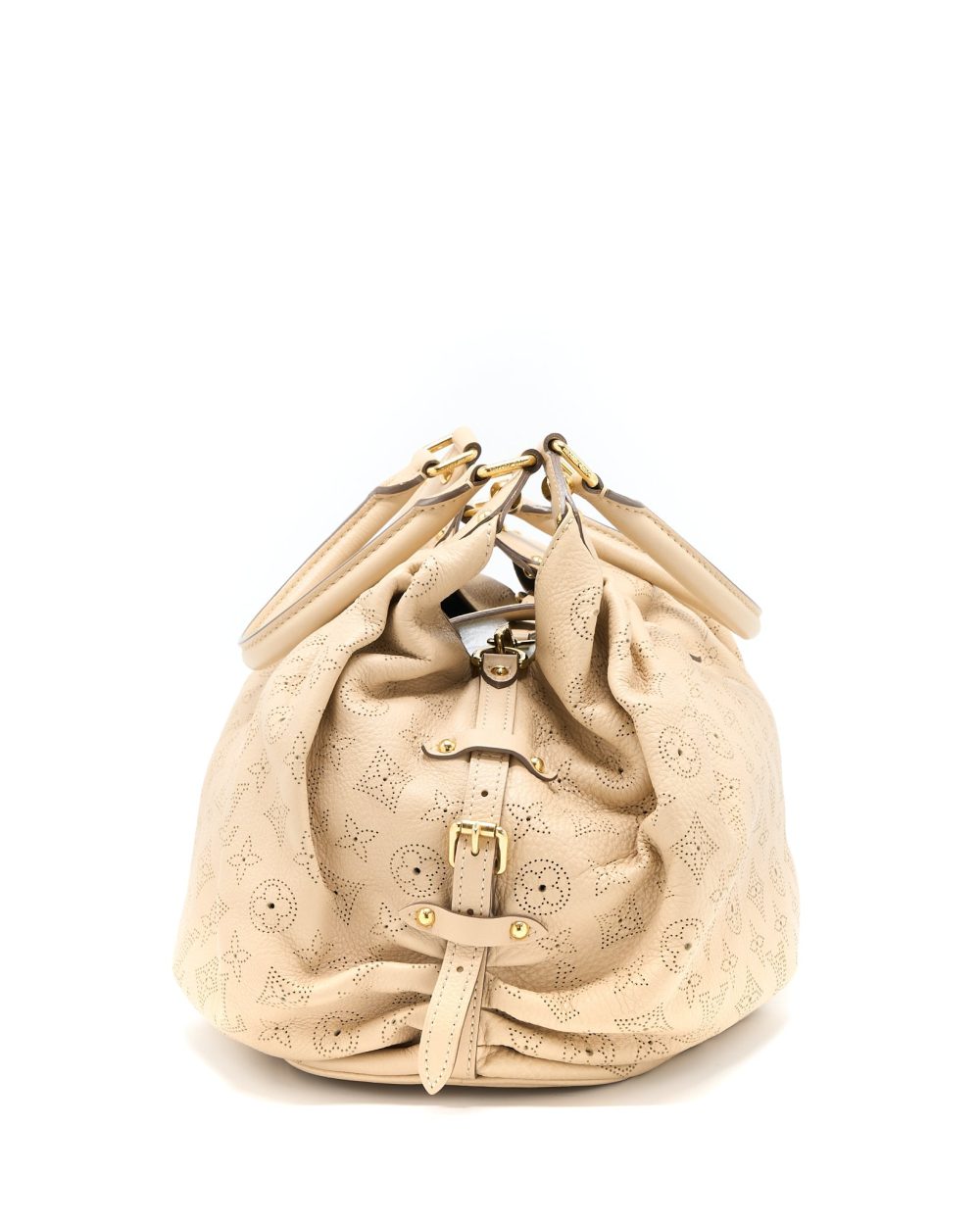 AAA Replica Louis Vuitton LV MAHINA HINA SHOULDER BAG BEIGE GHW