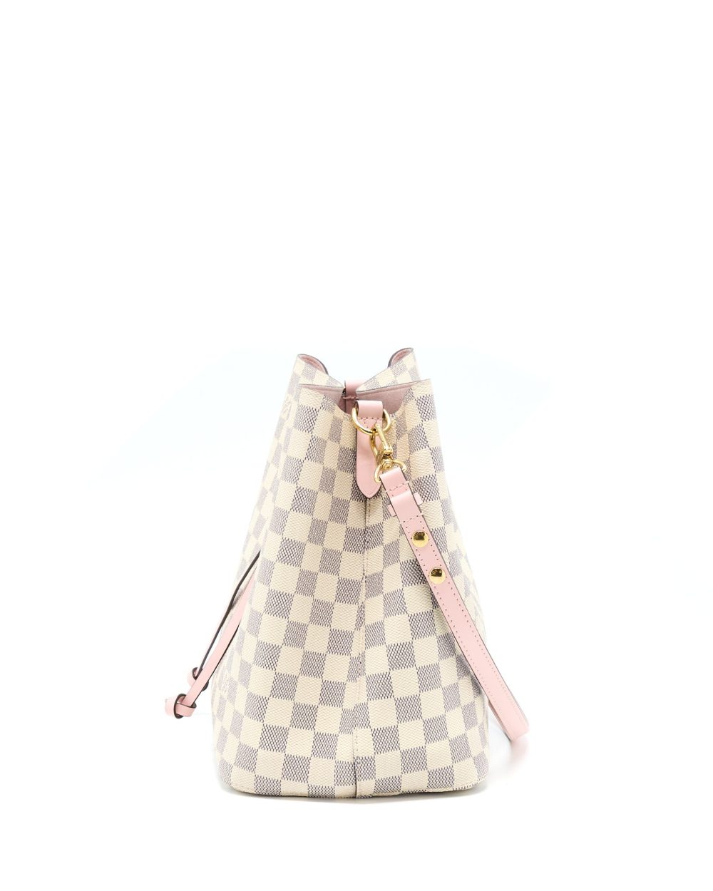 AAA Replica Louis Vuitton LV NEO NOE BUCKET BAG DAMIER AZUR/PINK GHW