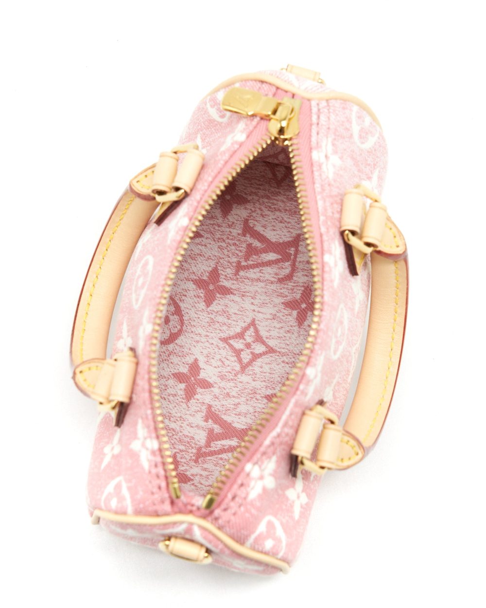 AAA Replica Louis Vuitton LV NANO SPEEDY MONOGRAM JACQUARD DENIM PINK