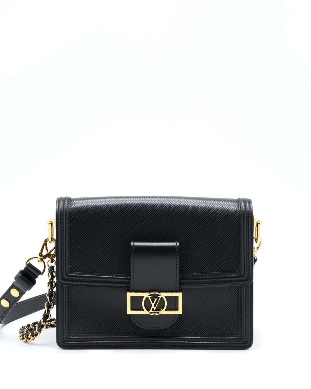 AAA Replica Louis Vuitton LV DAUPHINE MM EPI BLACK GHW
