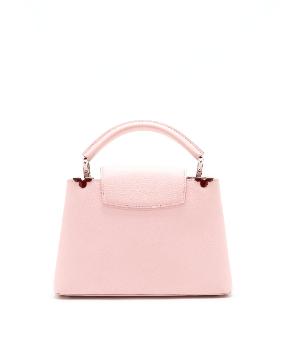 AAA Replica Louis Vuitton LV CAPUCINES BB IN PINK WITH RED FLORAL PATTERN